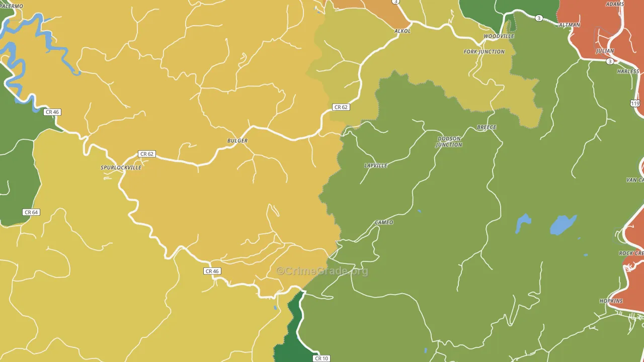 25565, WV Map of Theft Rates