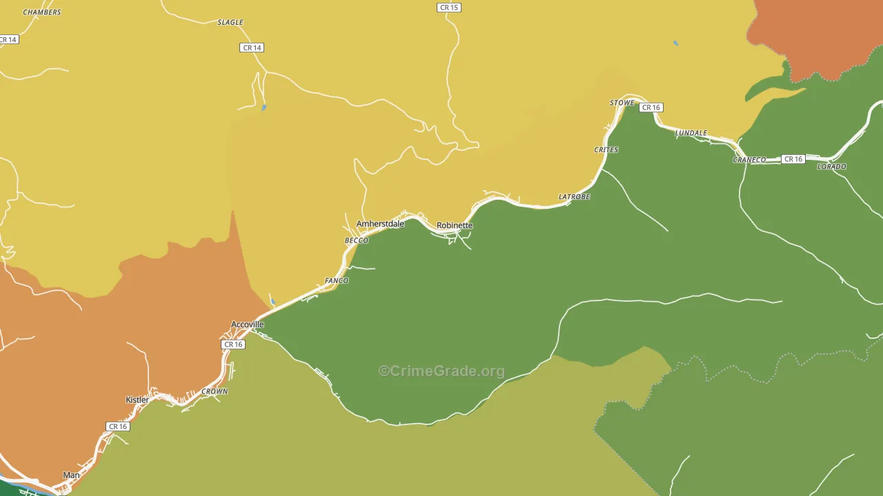 25607, WV Map of Theft Rates