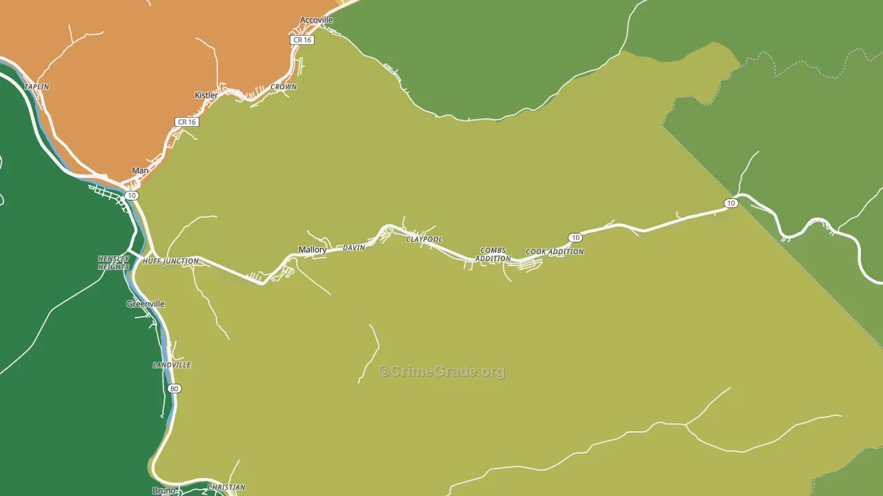 25617, WV Map of Theft Rates