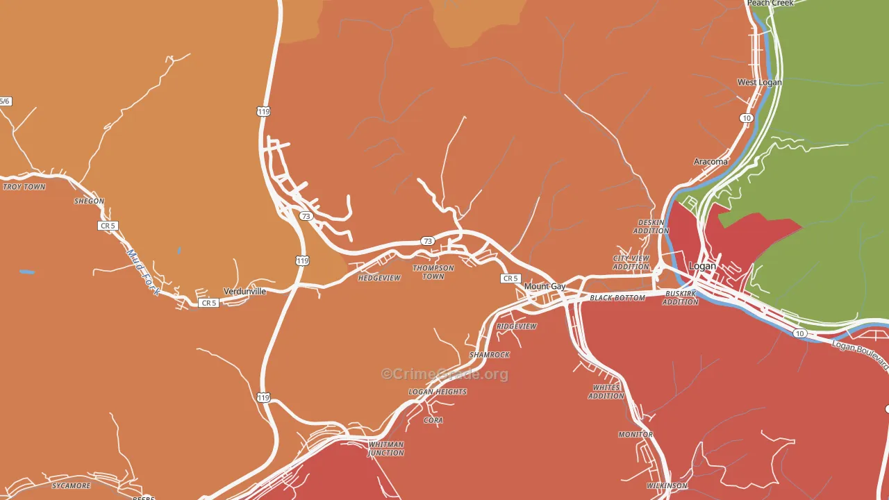 25637, WV Map of Theft Rates