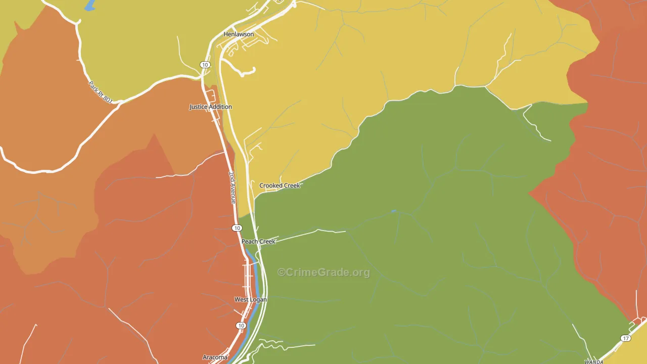 25639, WV Map of Theft Rates