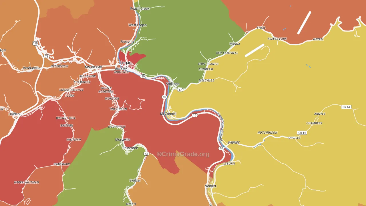 25646, WV Map of Theft Rates