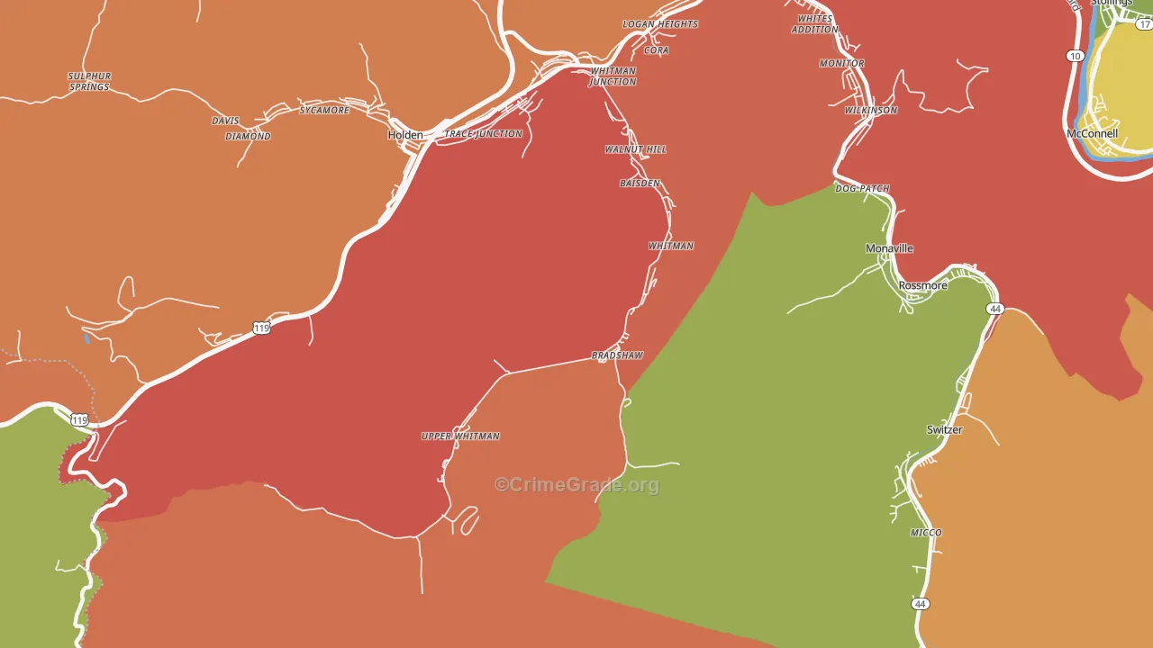 25652, WV Map of Theft Rates