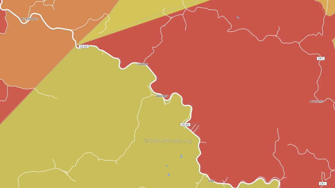 25666, WV Map of Theft Rates