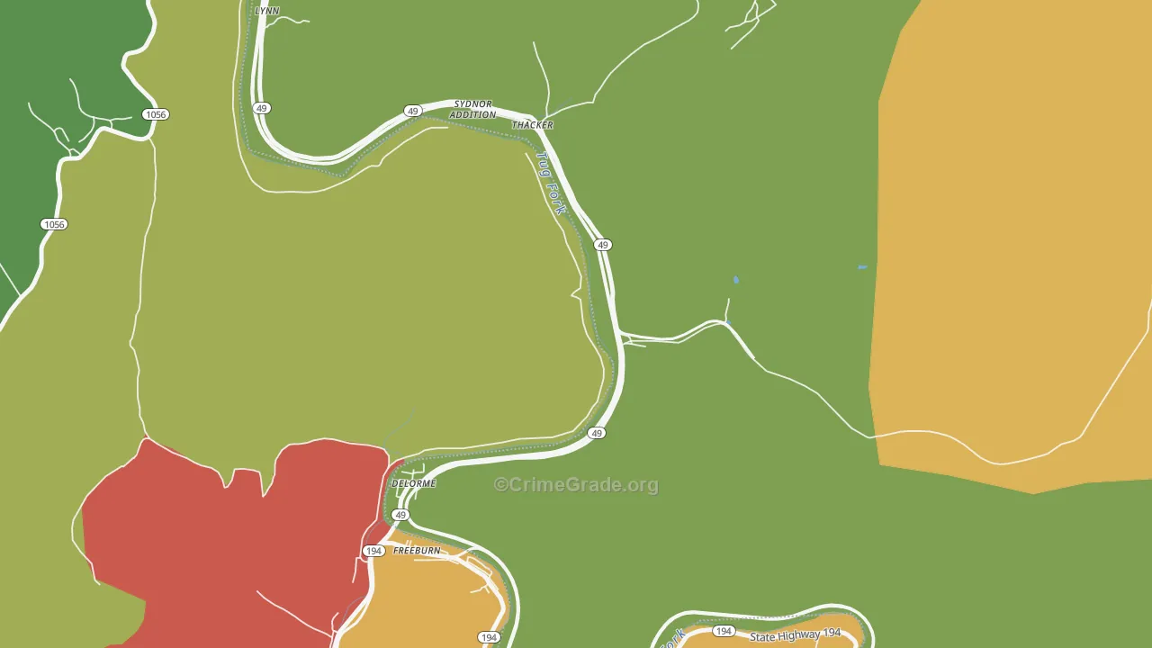 25672, WV Map of Theft Rates