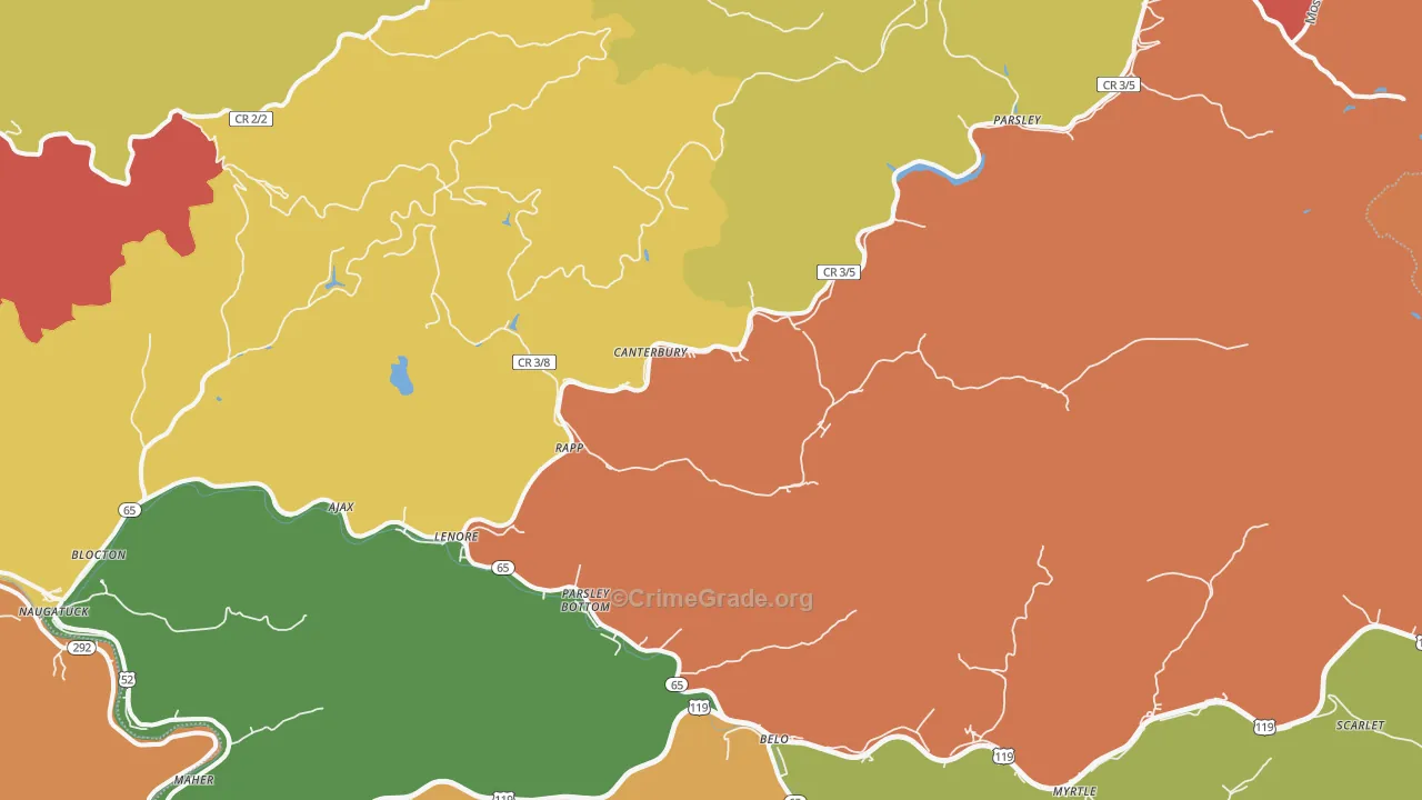 25676, WV Map of Theft Rates