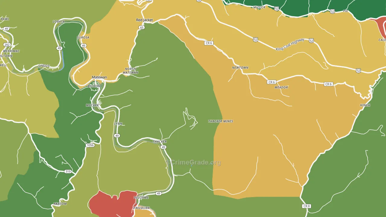 25678, WV Map of Theft Rates