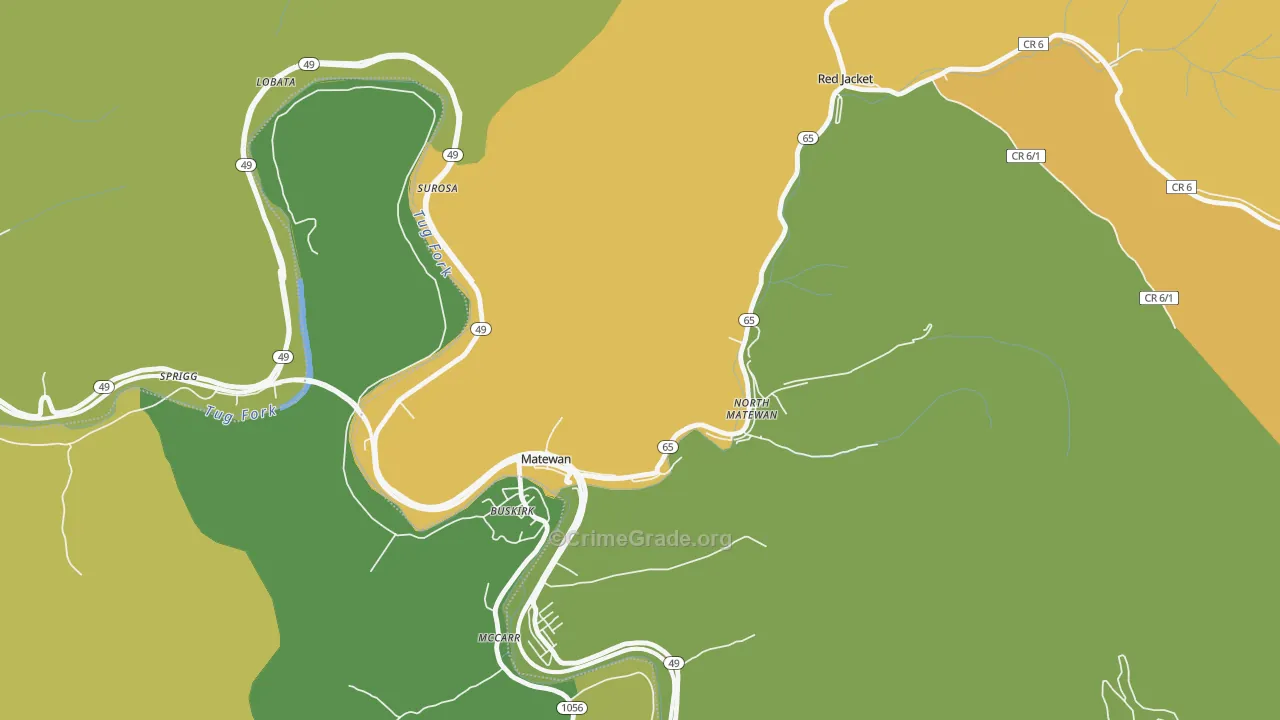 25688, WV Map of Theft Rates