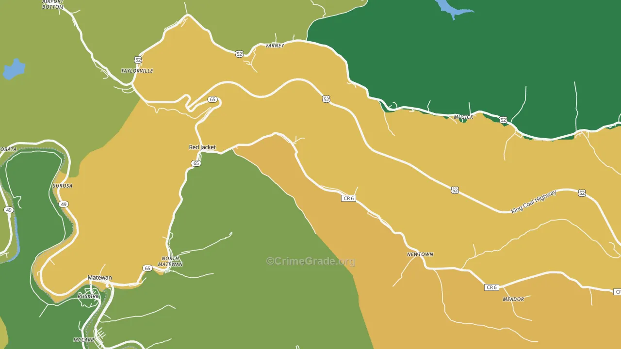 25692, WV Map of Theft Rates