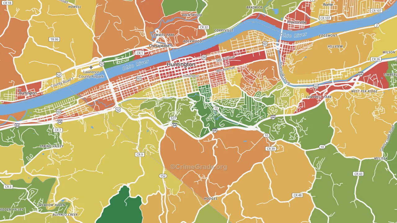 25701, WV Map of Theft Rates