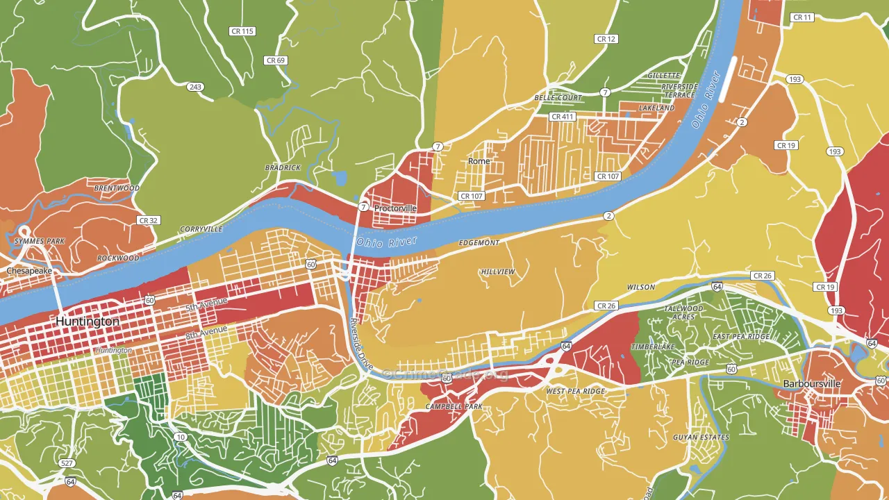 25702, WV Map of Theft Rates