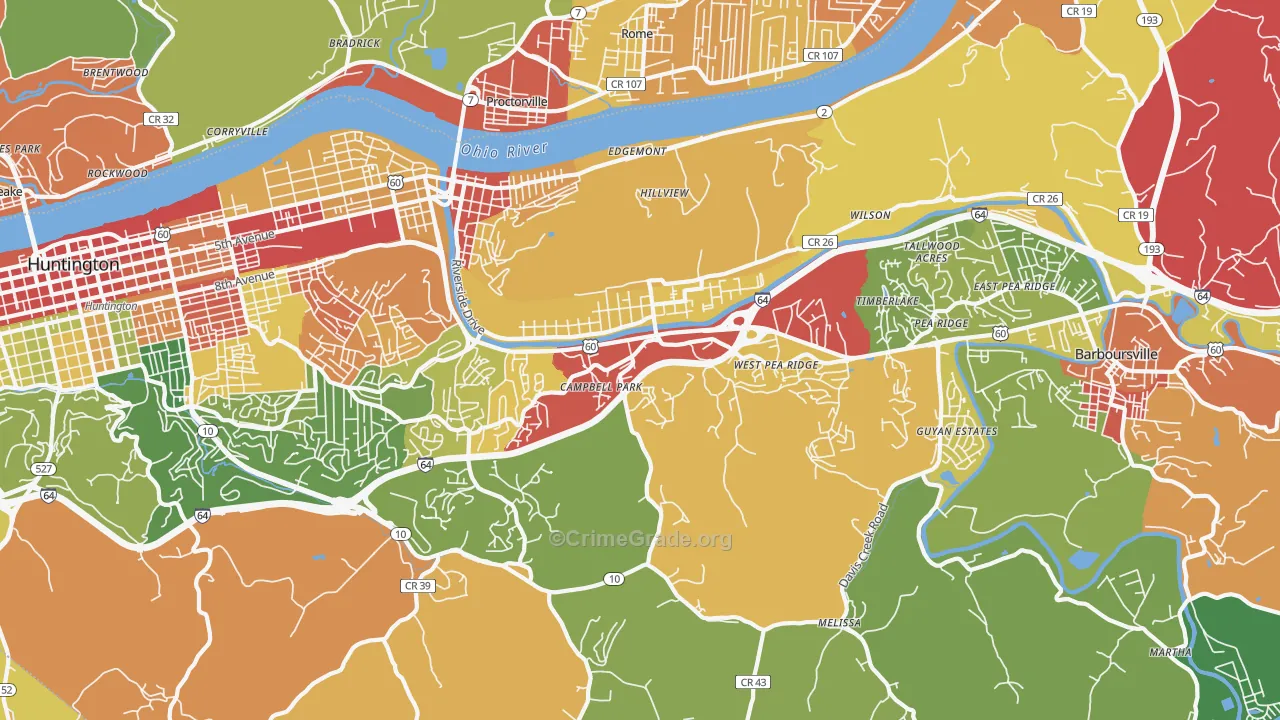 25705, WV Map of Theft Rates