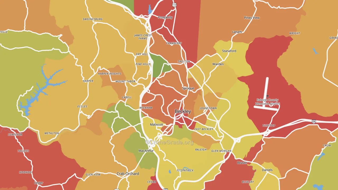 25801, WV Map of Theft Rates