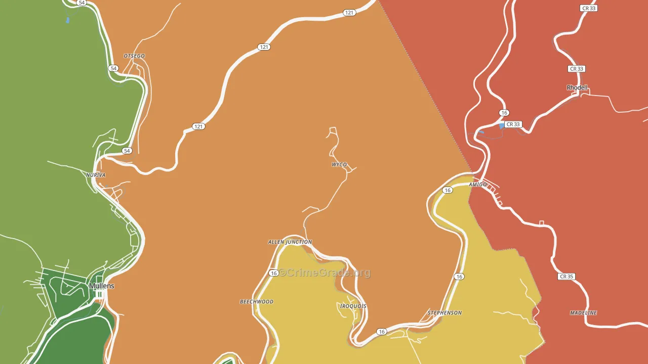 25810, WV Map of Theft Rates