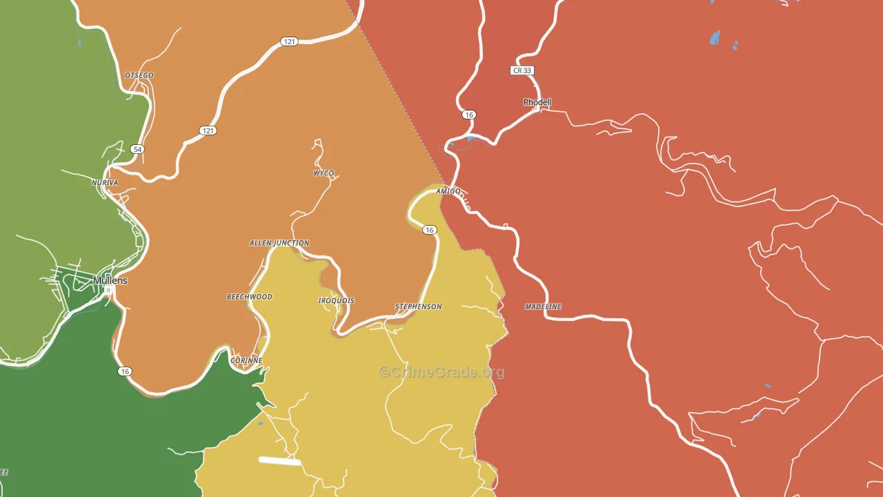 25811, WV Map of Theft Rates