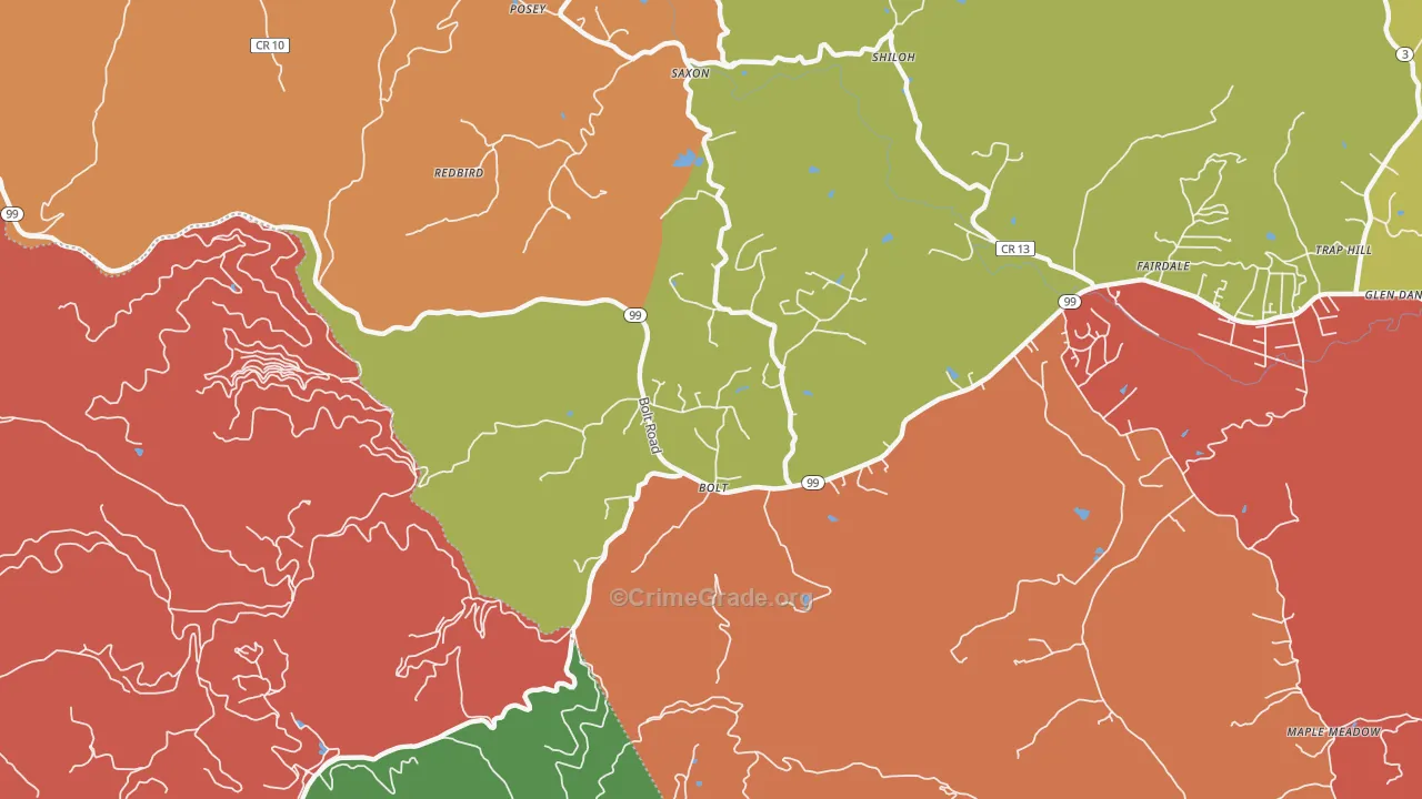 25817, WV Map of Theft Rates