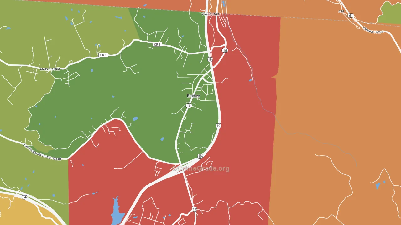 25818, WV Map of Theft Rates