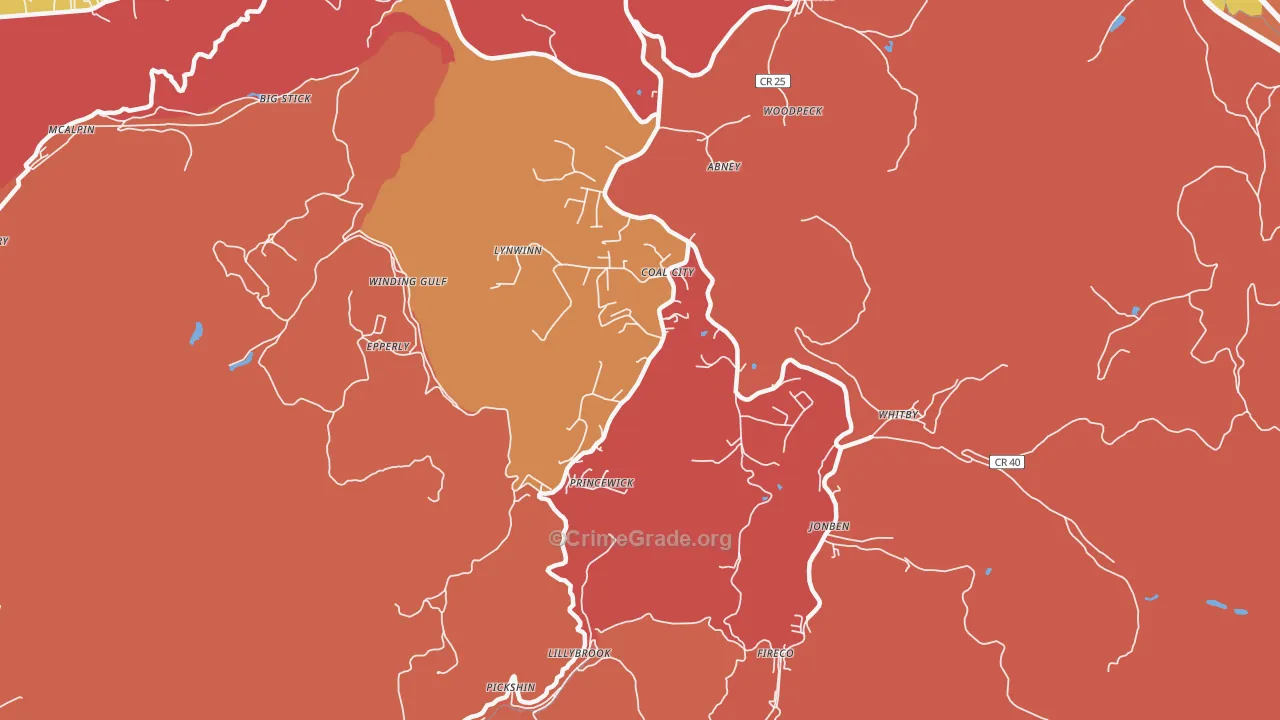 25823, WV Map of Theft Rates