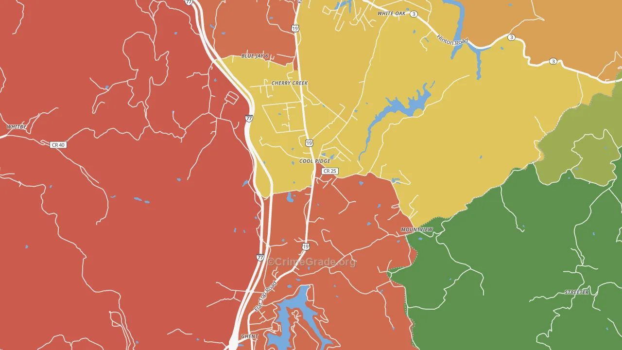 25825, WV Map of Theft Rates