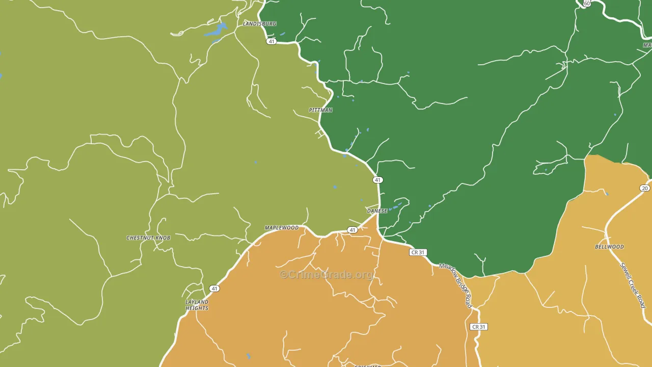 25831, WV Map of Theft Rates