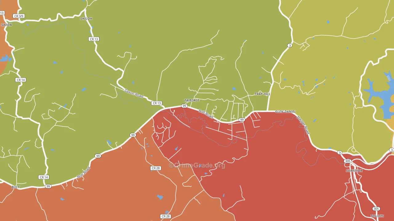 25839, WV Map of Theft Rates
