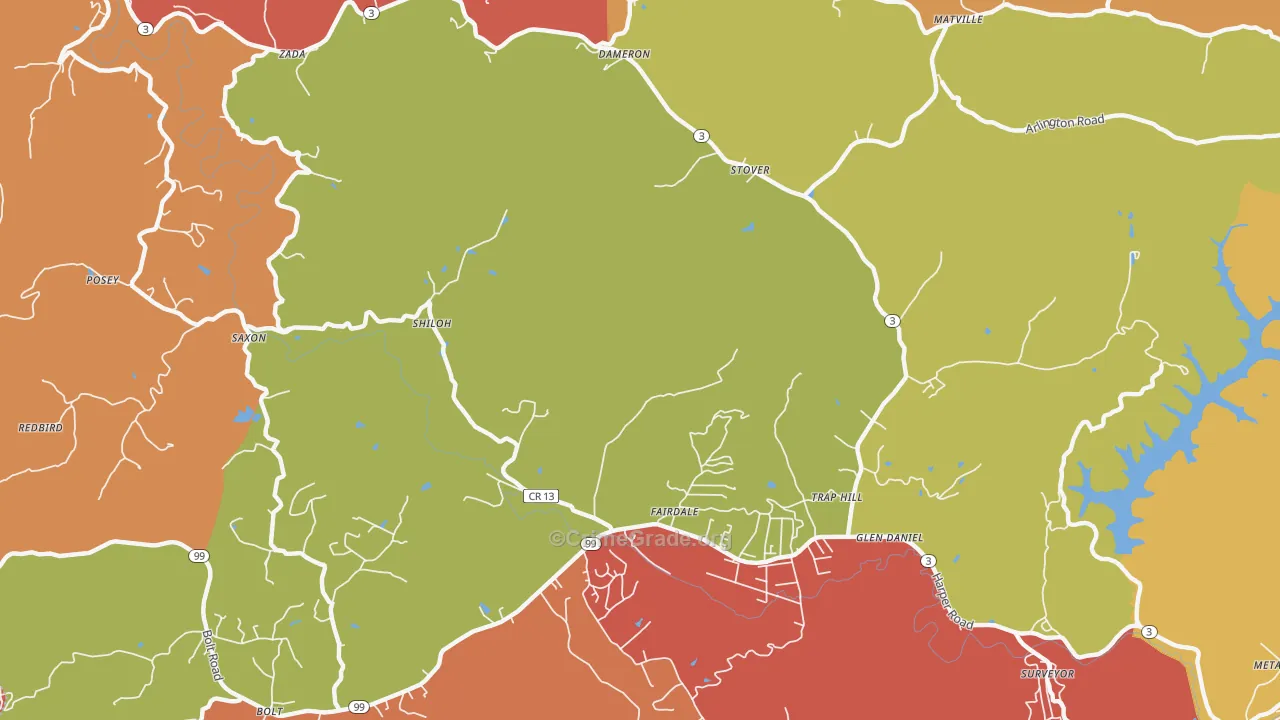 25844, WV Map of Theft Rates