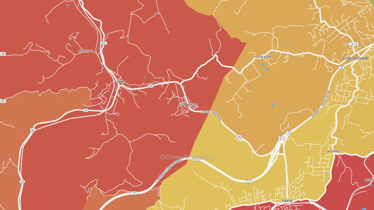25849, WV Map of Theft Rates