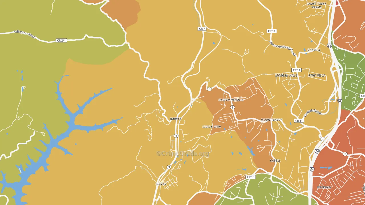 25851, WV Map of Theft Rates