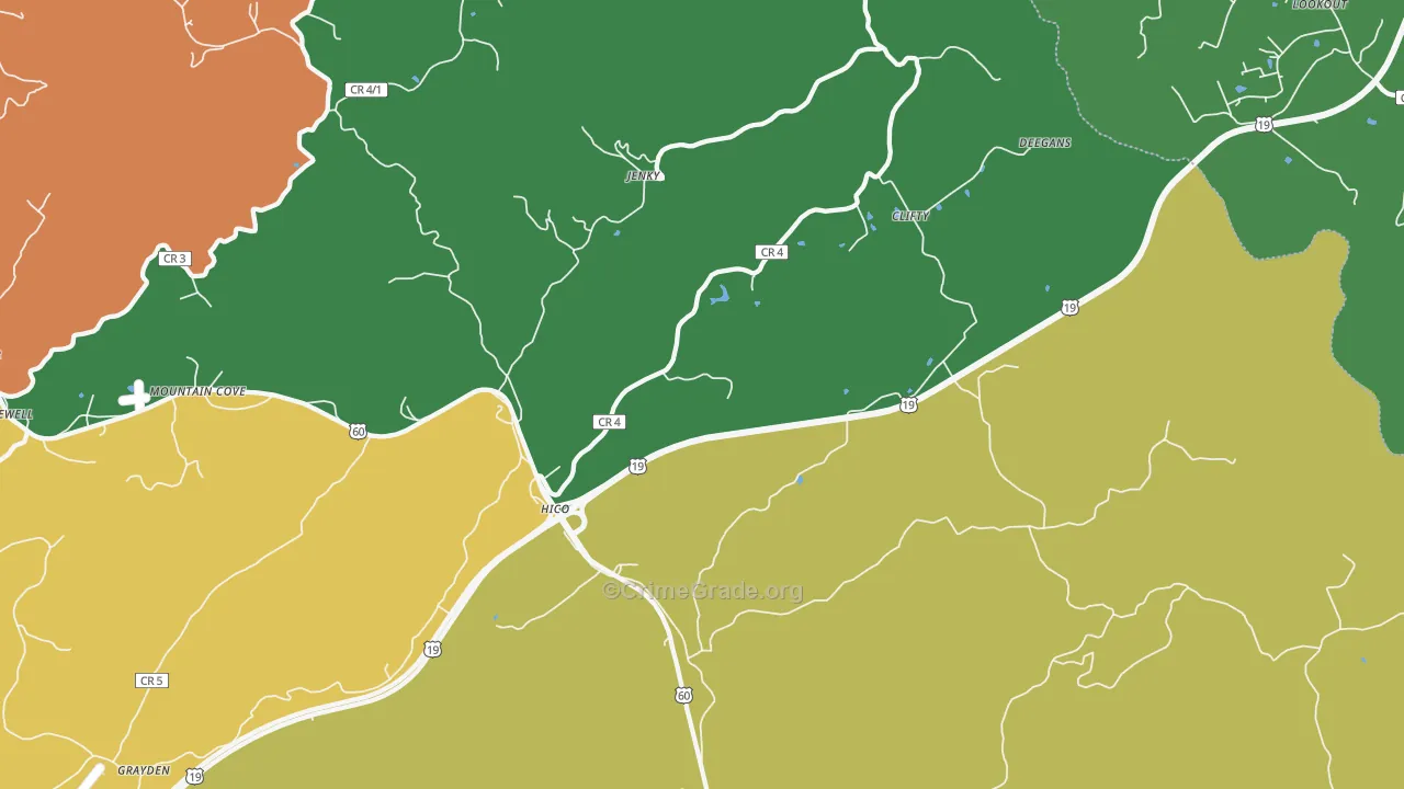 25854, WV Map of Theft Rates