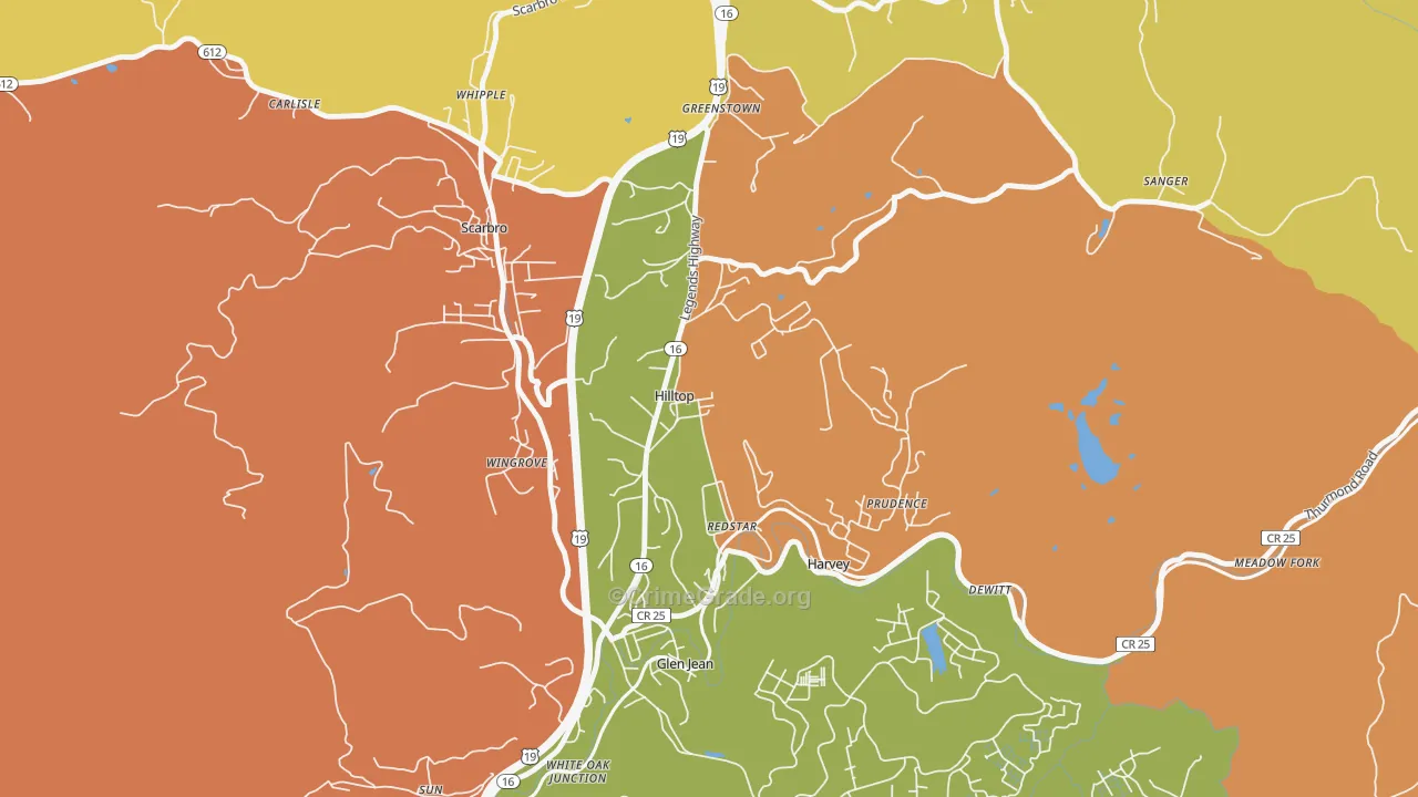25855, WV Map of Theft Rates