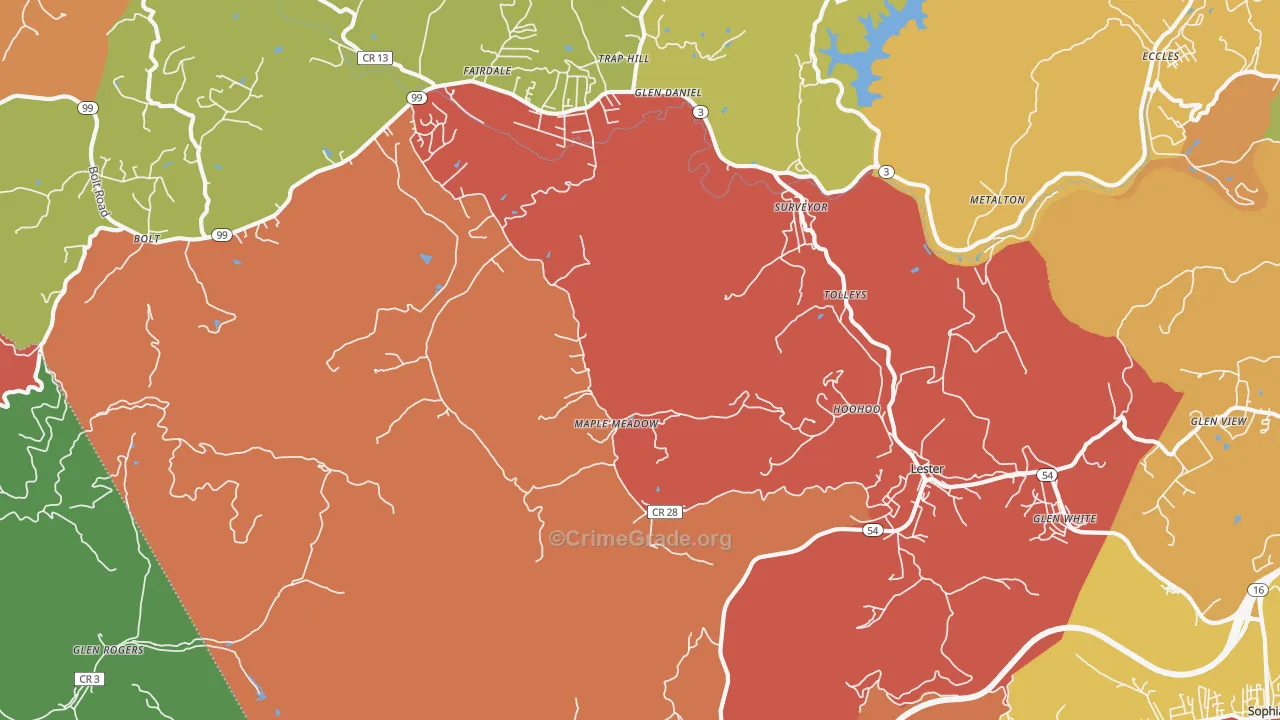 25865, WV Map of Theft Rates