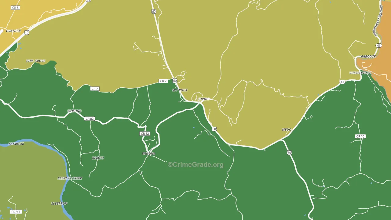 25868, WV Map of Theft Rates