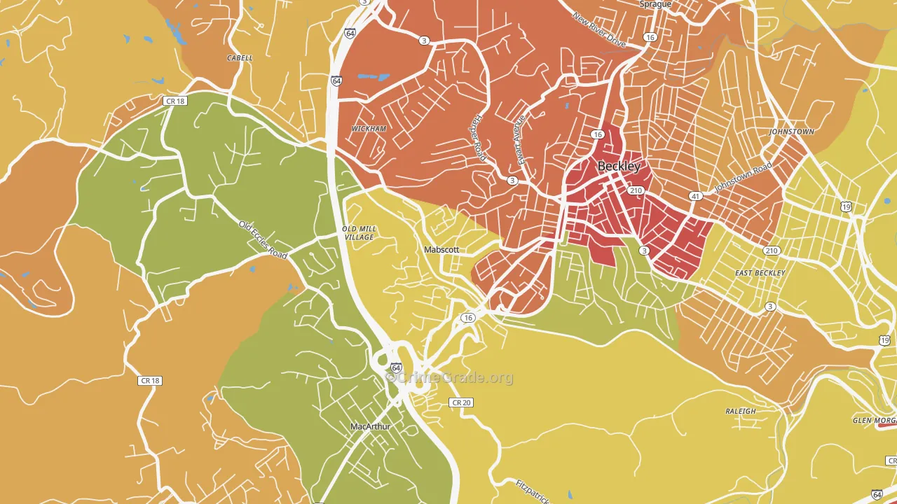 25871, WV Map of Theft Rates