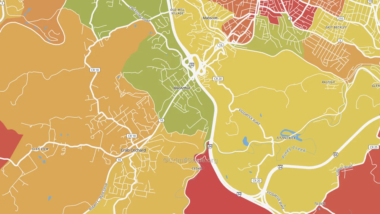 25873, WV Map of Theft Rates