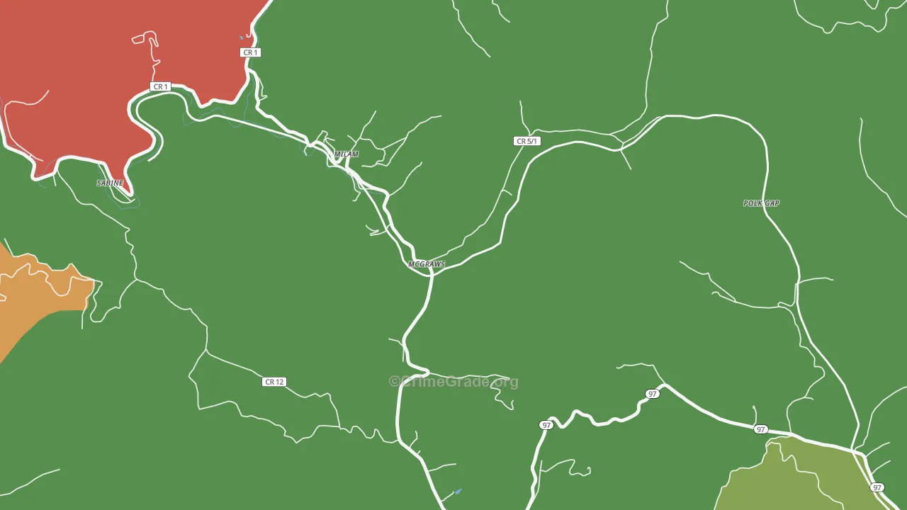 25875, WV Map of Theft Rates