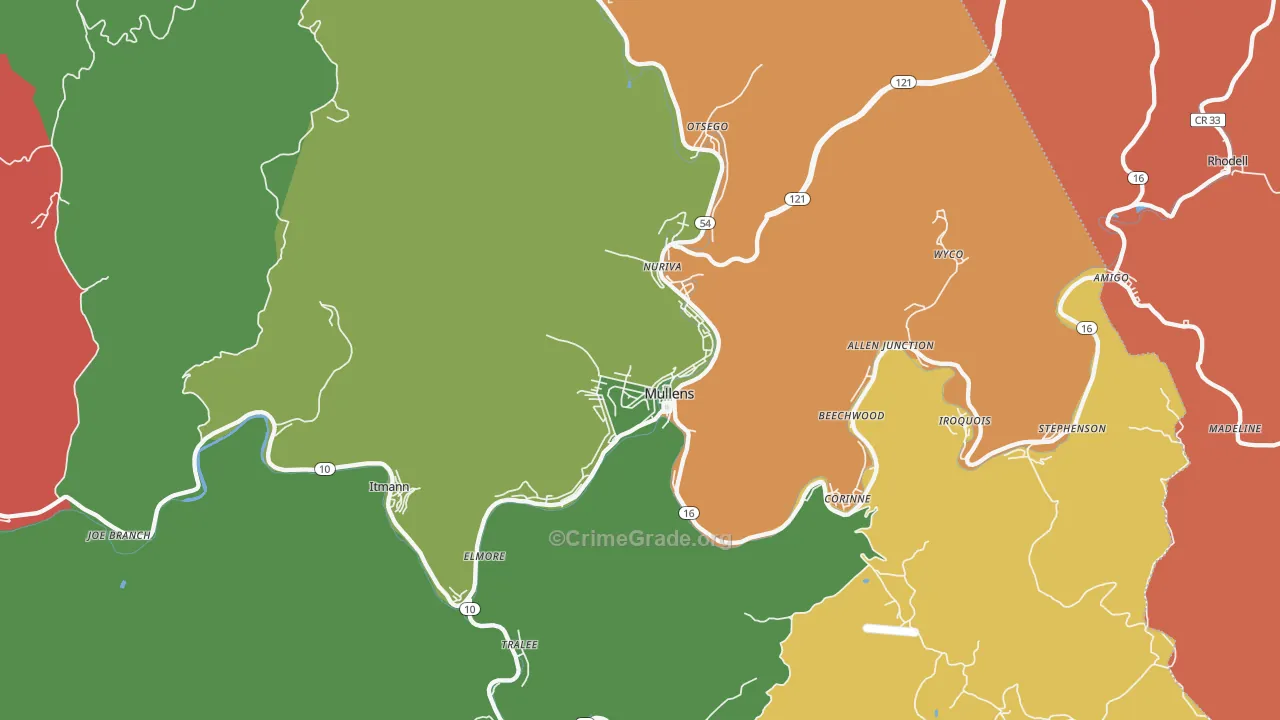 25882, WV Map of Theft Rates