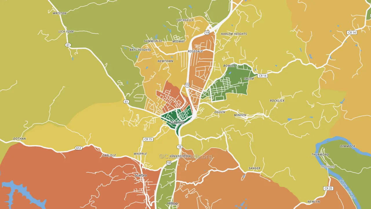 25901, WV Map of Theft Rates