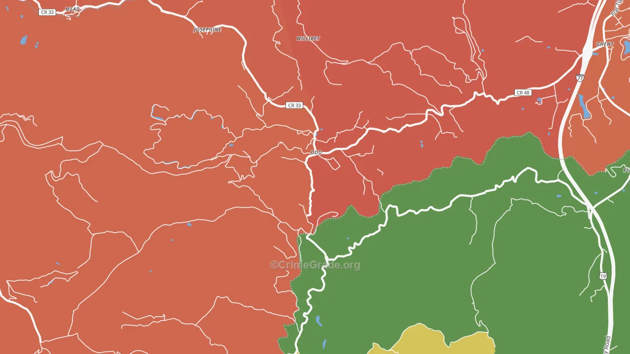 25902, WV Map of Theft Rates