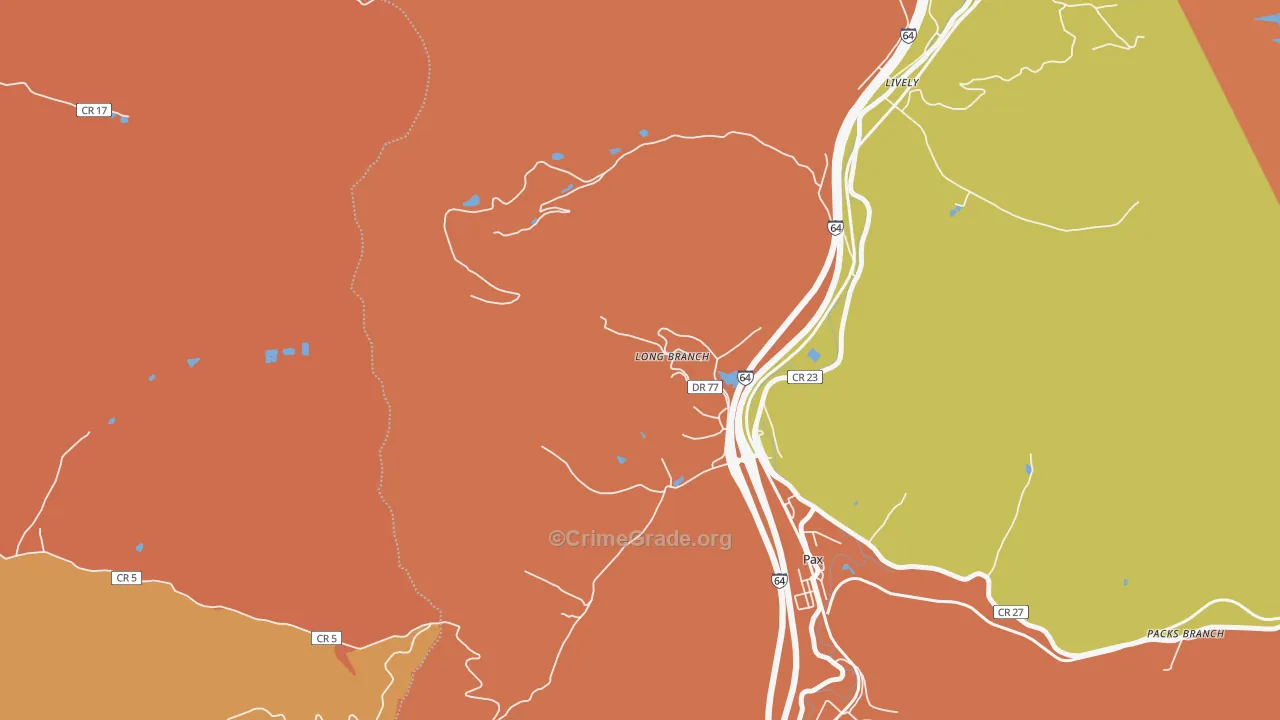 25904, WV Map of Theft Rates