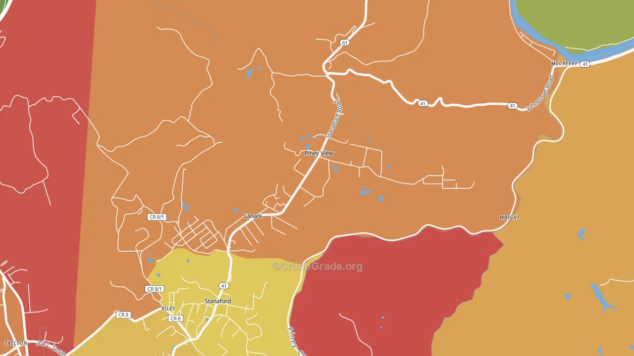 25906, WV Map of Theft Rates