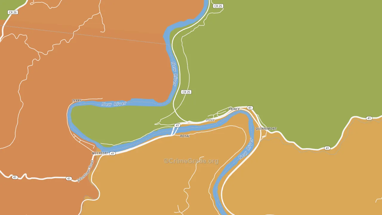 25907, WV Map of Theft Rates