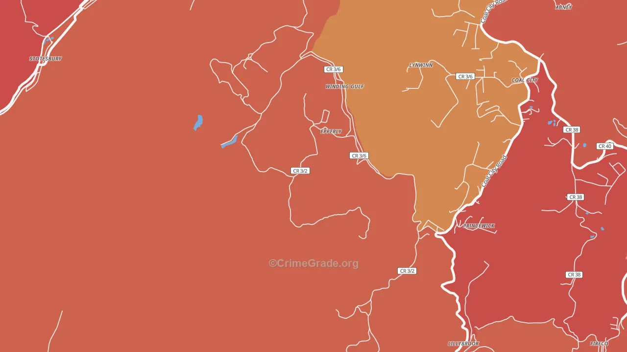 25908, WV Map of Theft Rates