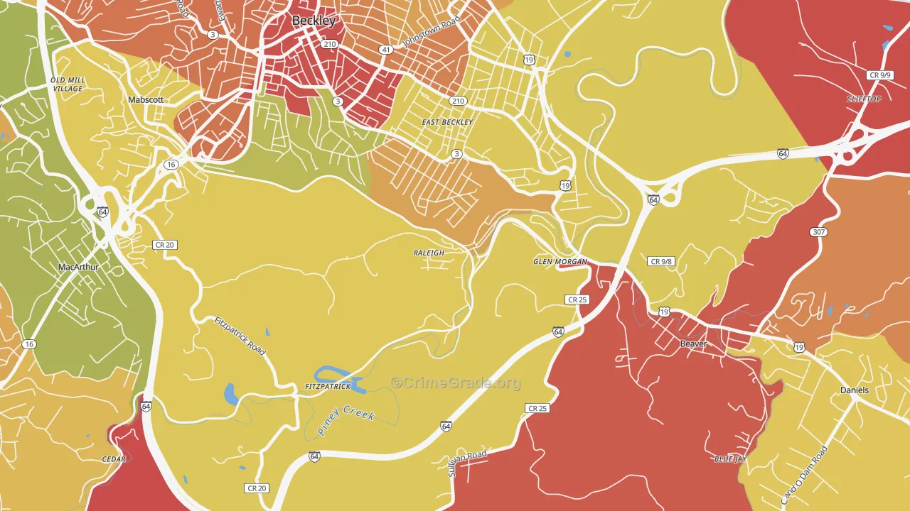 25911, WV Map of Theft Rates