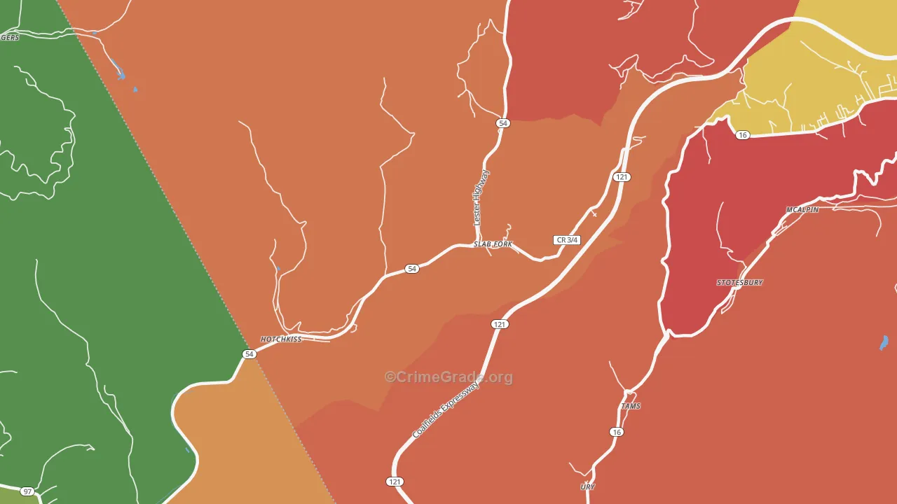25920, WV Map of Theft Rates