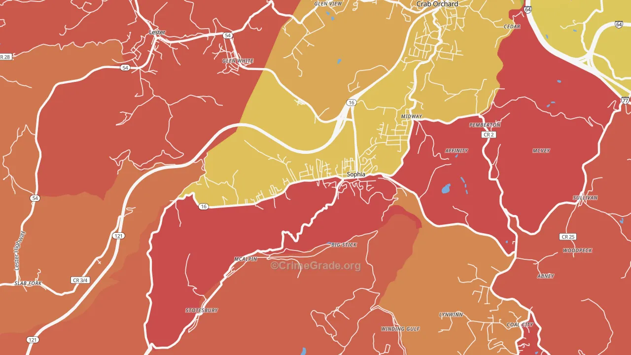 25921, WV Map of Theft Rates