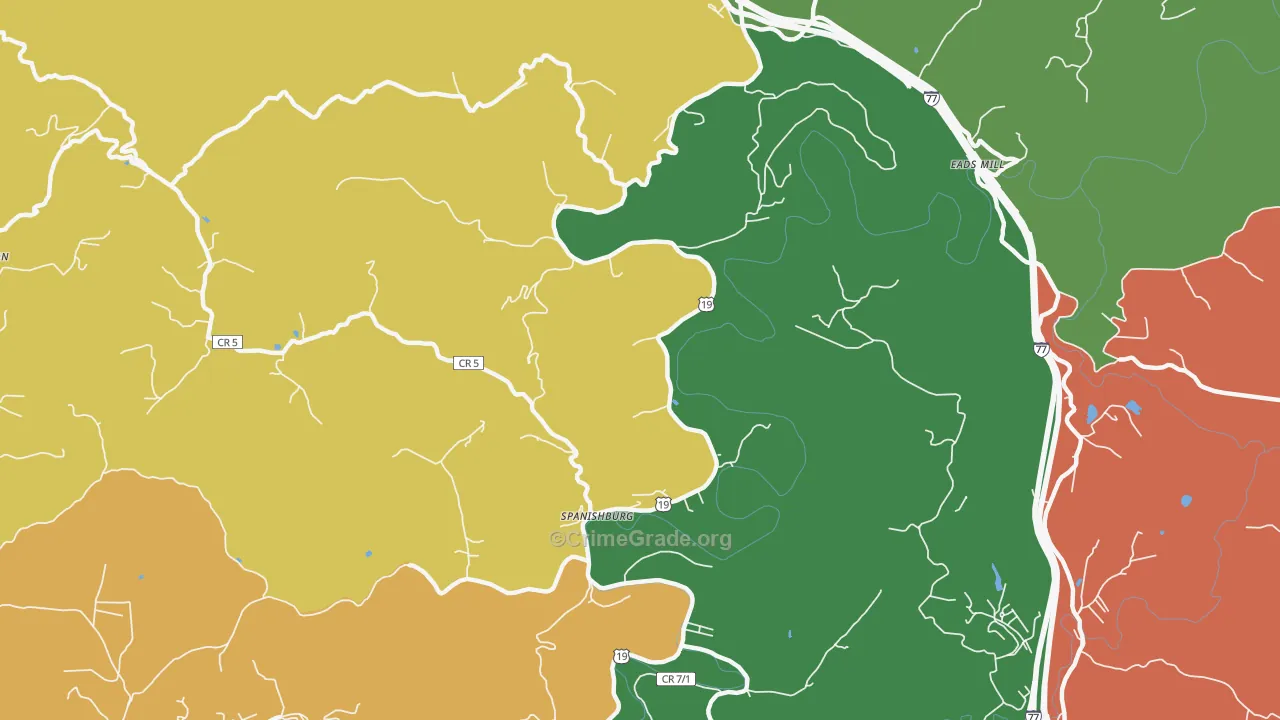 25922, WV Map of Theft Rates