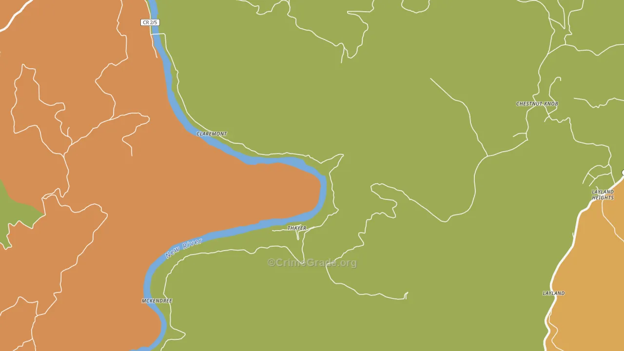 25936, WV Map of Theft Rates