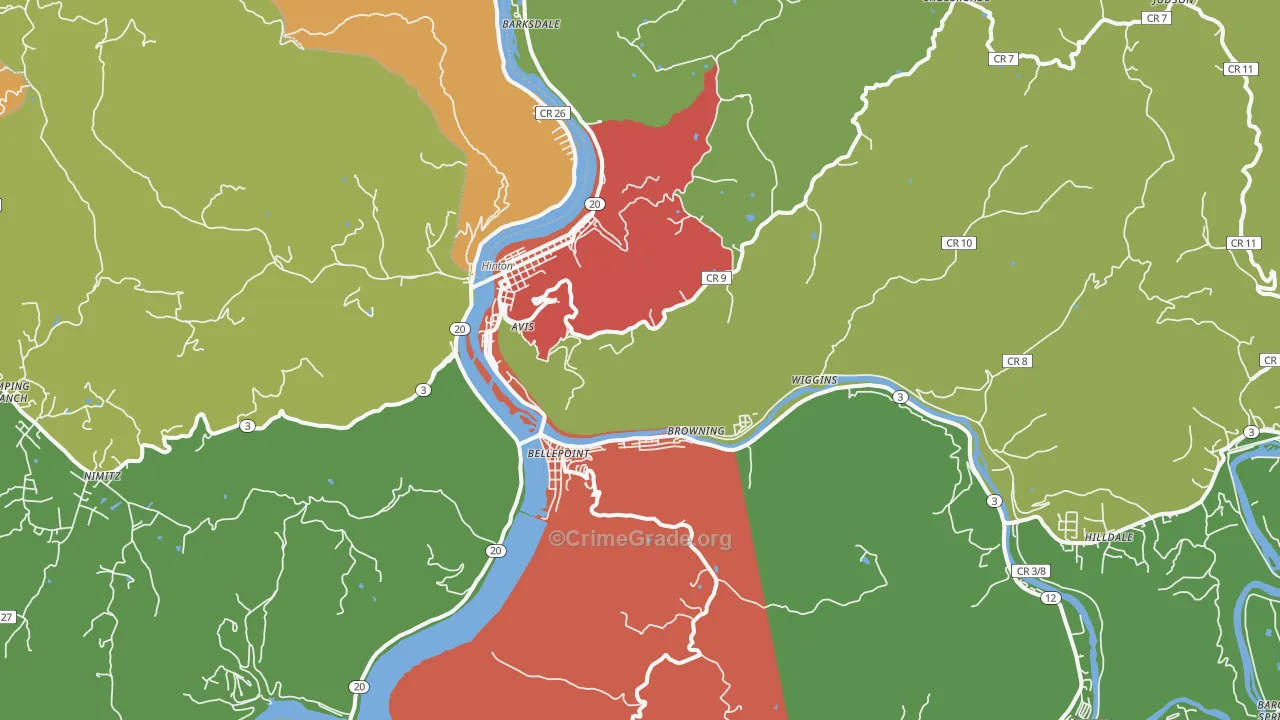 25951, WV Map of Theft Rates