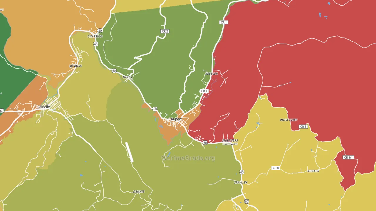 25984, WV Map of Theft Rates