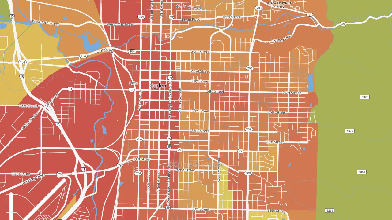 25th Street, Ogden, UT Map of Theft Rates